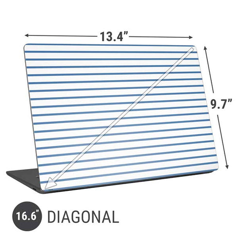 Blue and White Stripes Universal Laptop 16.6in (13.4 x 9.7in) Skin